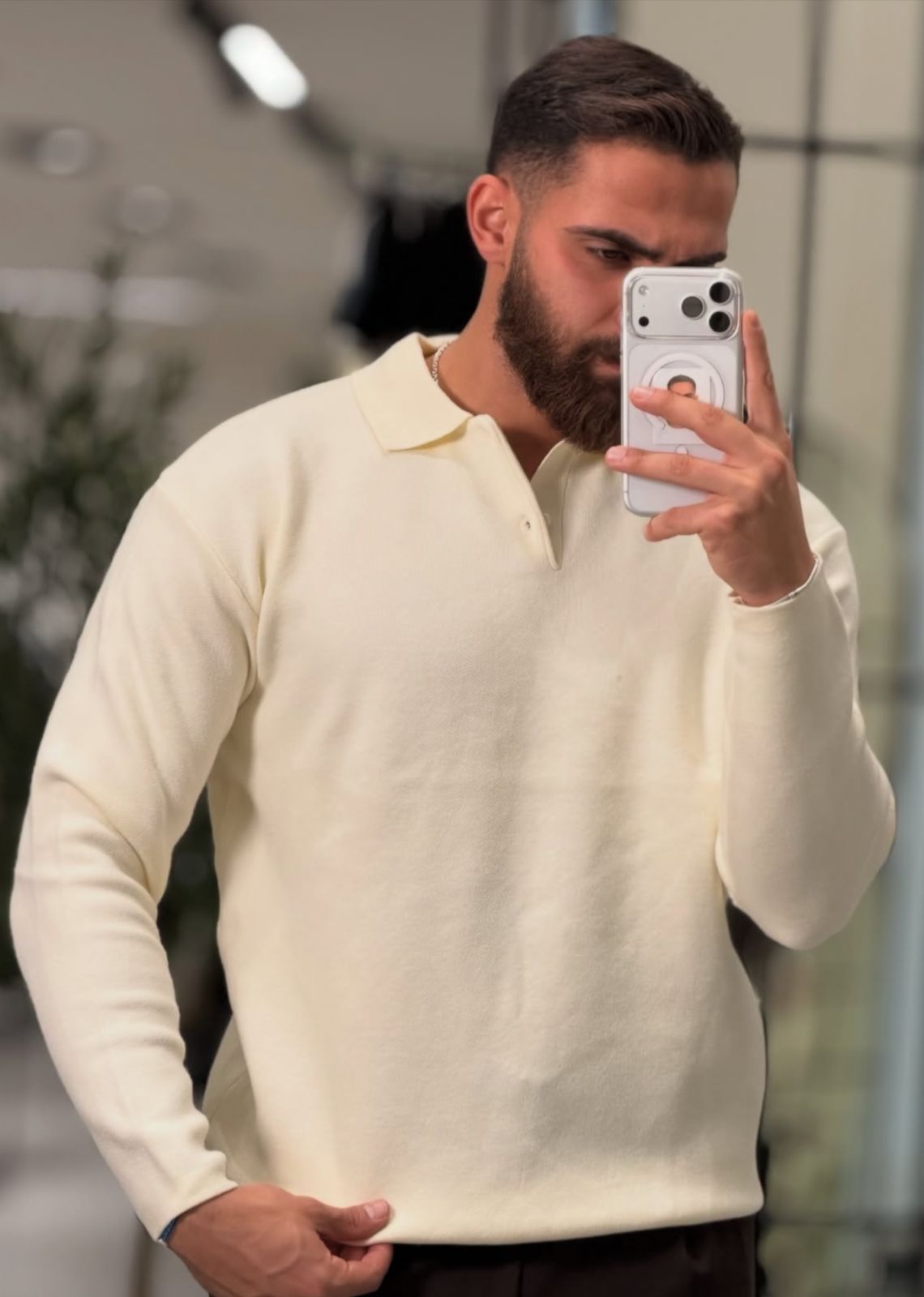 Men’s Classic Knit Polo Sweater