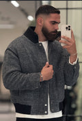Modern Zip-Up Wool Bomber